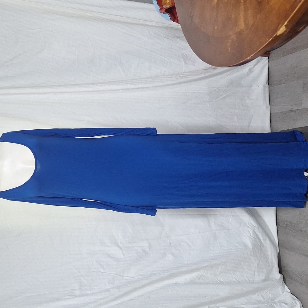 Blue Long Sleeve Maxi Dress- Size L
